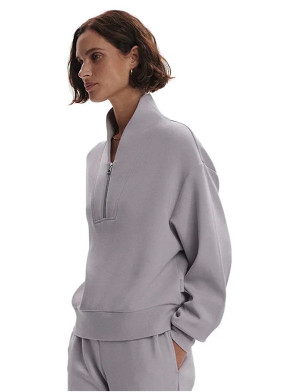 Varley Light Gray Quarter-Zip Sweatshirt - Picture 3 of 6